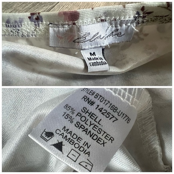 Blāshe Romantic Purple Floral Bodysuit with Bustier Top and High-Cut Style. M - Picture 12 of 16